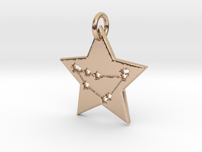Capricorn Constellation Pendant in 14k Rose Gold Plated Brass