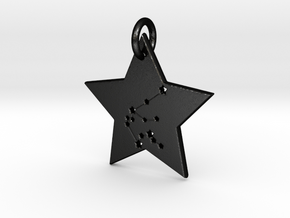 Aquarius Constellation Pendant in Matte Black Steel
