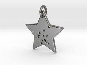 Aquarius Constellation Pendant in Polished Silver
