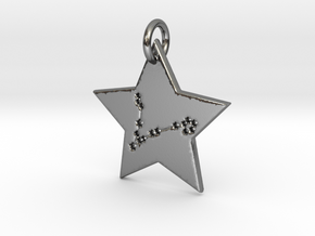 Pisces Constellation Pendant in Polished Silver