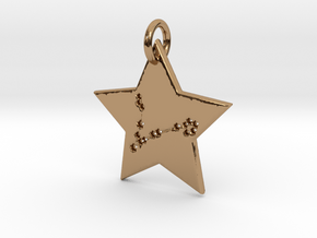 Pisces Constellation Pendant in Polished Brass