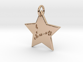 Pisces Constellation Pendant in 14k Rose Gold Plated Brass