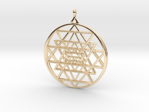 2.5D Sri-Yantra  6.3cm (All Metals) in 14k Gold Plated Brass