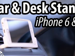 iPhone 7 Landscape Stand for Desk & Car in Tan Fine Detail Plastic
