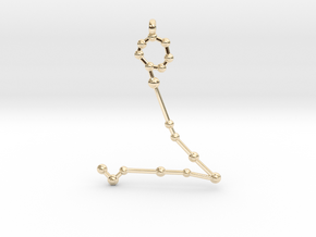 Pisces Zodiac Constellation Pendant in 14K Yellow Gold