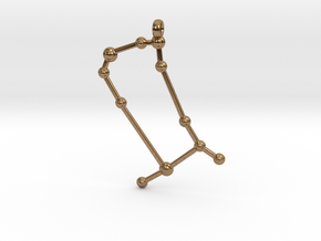 Gemini Zodiac Constellartion Pendant in Natural Brass