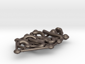 Kabbalah Serpent Pendant 6.5cm in Polished Bronzed Silver Steel