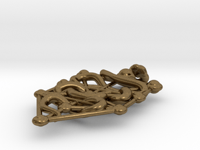Kabbalah Serpent Pendant 6.5cm in Natural Bronze