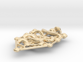 Kabbalah Serpent Pendant 6.5cm in 14k Gold Plated Brass