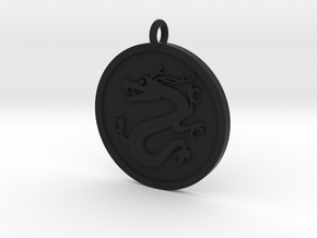 Dragon Pendant in Black Natural Versatile Plastic