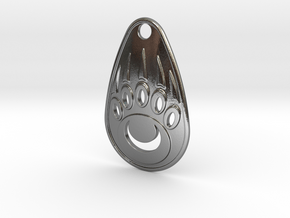 Bear Paw Pendant in Polished Silver
