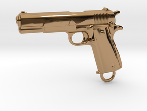 Colt 1911 Keychain in Polished Brass