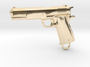 Colt 1911 Keychain in 14k Gold Plated Brass