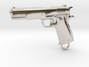 Colt 1911 Keychain in Rhodium Plated Brass