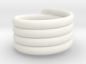 Coiled Ring  Size 10 in White Processed Versatile Plastic