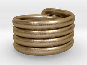 Coiled Ring  Size 10 in Polished Gold Steel
