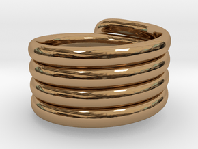 Coiled Ring  Size 10 in Polished Brass