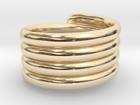 Coiled Ring  Size 10 in 14k Gold Plated Brass
