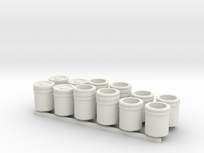 1:48 5 Gallon buckets Pack of Twelve.  in White Natural Versatile Plastic