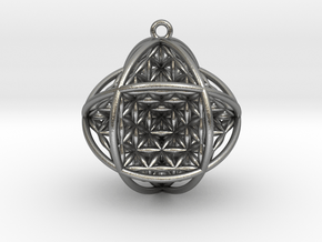 Ball Of Life V2 Pendant 1.5" in Natural Silver