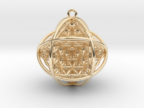 Ball Of Life V2 Pendant 1.5" in 14K Yellow Gold