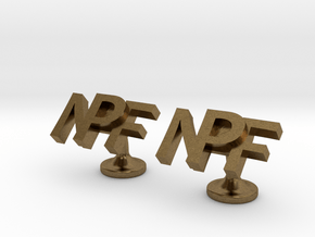 Personalised cufflinks NPF in Natural Bronze