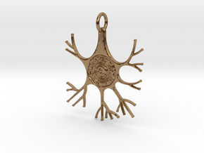 Neuron Pendant in Natural Brass