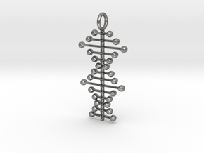 Stylized DNA Pendant in Natural Silver