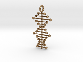 Stylized DNA Pendant in Natural Brass