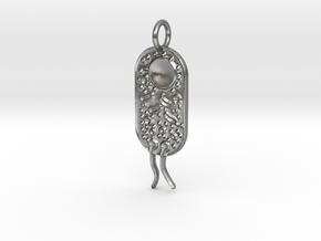 Bacterial Cell Pendant in Natural Silver