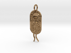 Bacterial Cell Pendant in Natural Brass