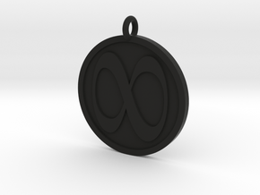 Infinity Pendant in Black Natural Versatile Plastic
