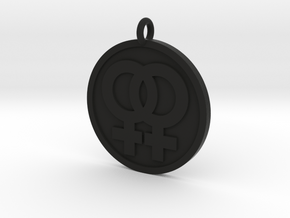 Double Female Pendant in Black Natural Versatile Plastic