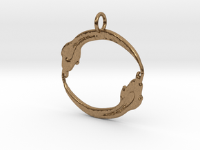 Circled Snake Pendant in Natural Brass