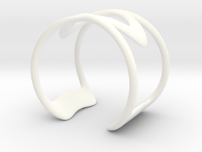 Cuff Bracelet Weave Line B-014 in White Processed Versatile Plastic