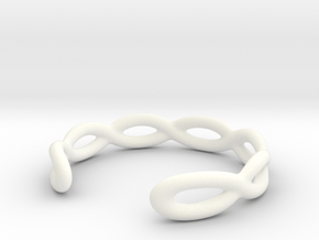 Cuff Bracelet Weave Line B-015 in White Processed Versatile Plastic