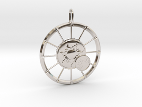 Eclipse of the Sun Pendant in Rhodium Plated Brass
