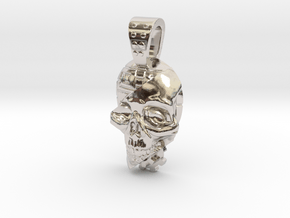 skull meca in Rhodium Plated Brass