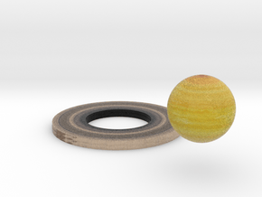 Saturn and  Ring in Full Color Sandstone