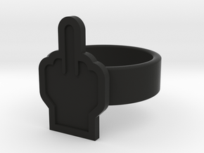 Middle Finger Ring in Black Natural Versatile Plastic: 8 / 56.75