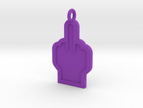 Middle Finger Pendant in Purple Processed Versatile Plastic