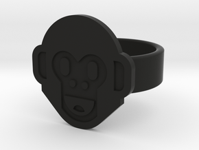 Monkey Ring in Black Natural Versatile Plastic: 8 / 56.75