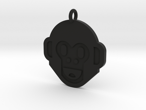Monkey Pendant in Black Natural Versatile Plastic