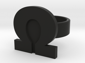 Ohm Ring in Black Natural Versatile Plastic: 8 / 56.75