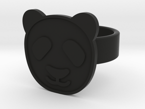 Panda Ring in Black Natural Versatile Plastic: 8 / 56.75