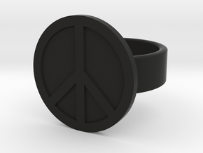 Peace Ring in Black Natural Versatile Plastic: 8 / 56.75