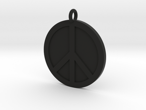 Peace Pendant in Black Natural Versatile Plastic