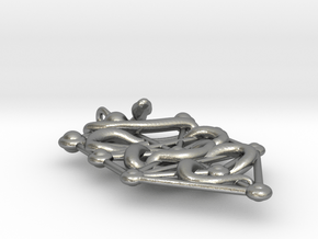 Kabbalah Serpent Keychain 4.5cm in Natural Silver