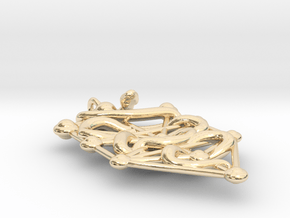 Kabbalah Serpent Keychain 4.5cm in 14k Gold Plated Brass