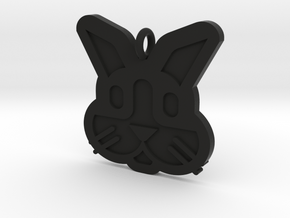 Rabbit Pendant in Black Natural Versatile Plastic